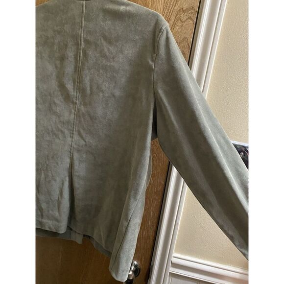 Vintage Norton Studio Women's Button Jacket Sz 16 Mint Green Pockets Mock Neck - Picture 15 of 16